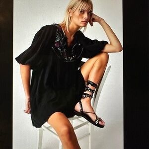 Free People Rosa Linda Embroidered Prairie mini dress